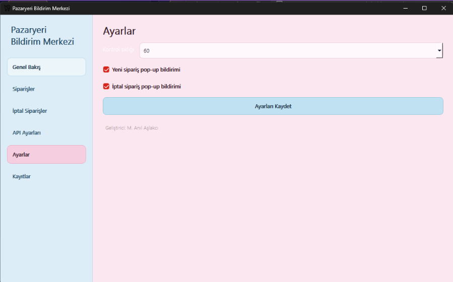 In-Transit Order Cancellation Tracker settings screen