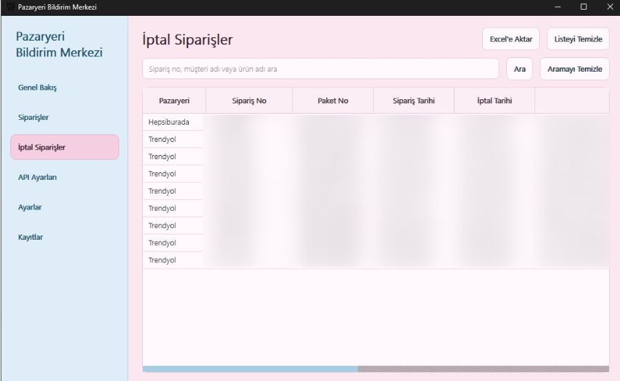 In-Transit Order Cancellation Tracker cancelled orders screen
